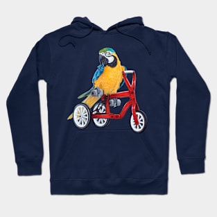 Parrot Macaw on Bike Hoodie